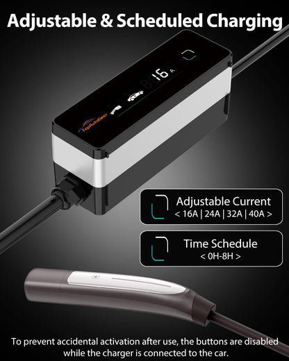 Level 1 & 2 EV Charger for Tesla with NACS to J1772 Adapter - 16A Mobile Charger with NEMA 6-20 & 5-15 Plugs, Portable Home Charger Compatible with Tesla & J1772 EVs