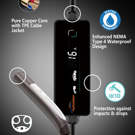 Level 1 Level 2 EV Charger for J1772 Electric Cars 16Amp 110V/240V