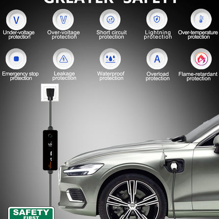 Level 1 Level 2 EV Charger for J1772 Electric Cars 16Amp 110V/240V