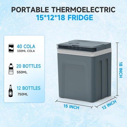 TopAutoGear 30L/31QT Portable Electric Cooler Grey