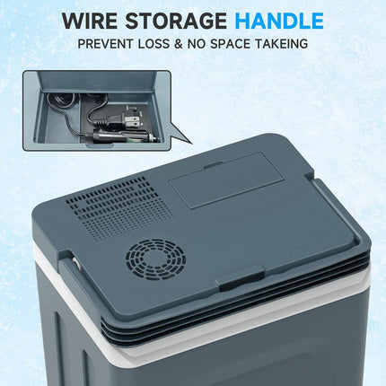 TopAutoGear 30L/31QT Portable Electric Cooler Grey