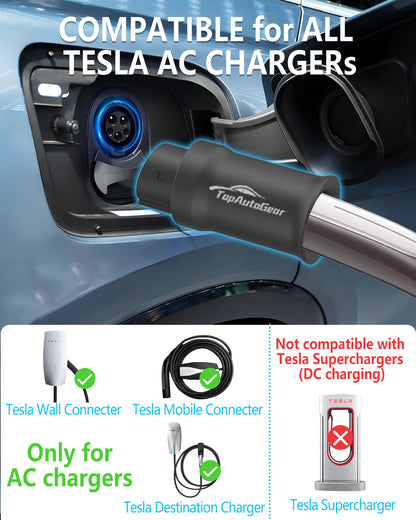 Tesla to J1772 Adapter, NACS Charging Adapter (Max 80A, 250V) - Compatible With EVs & Home Chargers, Fit for Wall Connector, Destination Chargers, Mobile Connectors