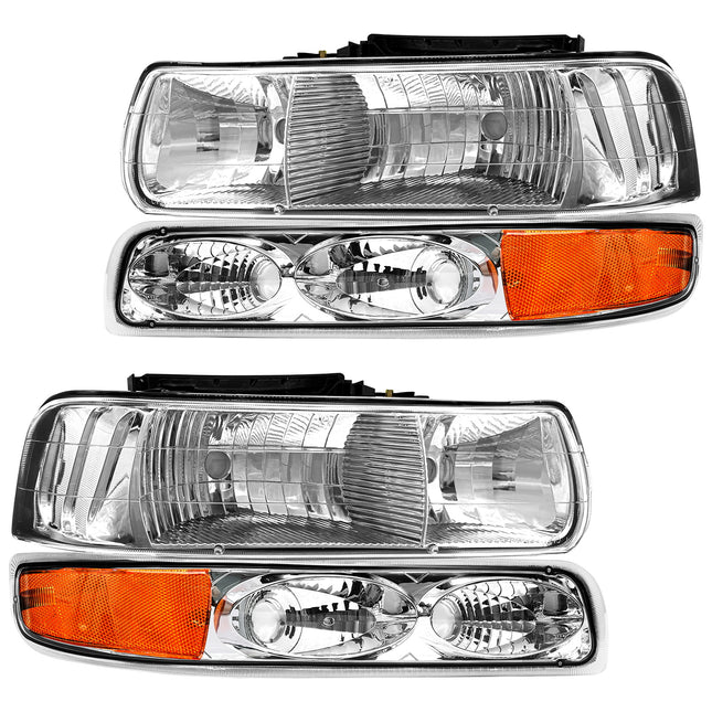 TopAutoGear Headlight Assembly Compatible with 1999-2002 Chevy Silverado 1500 2500/2000-2006 Suburban 1500HD 2500HD
