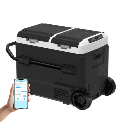 50L / 52.8QT Portable Car Compressor Refrigerator Dual Zone 12 Volt with APP control