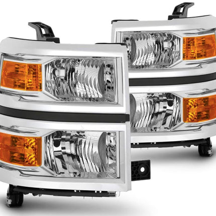 Headlight Assembly for 2014 2015 Silverado Clear Pair