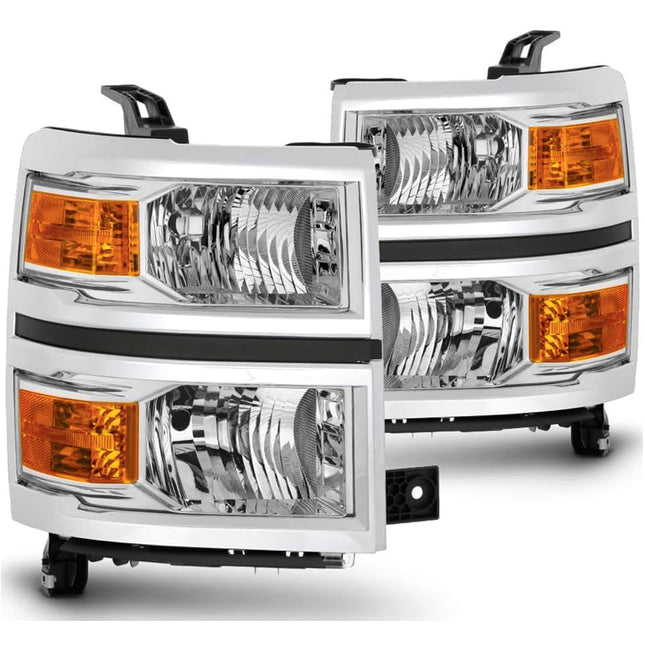 Headlight Assembly for 2014 2015 Silverado Clear Pair