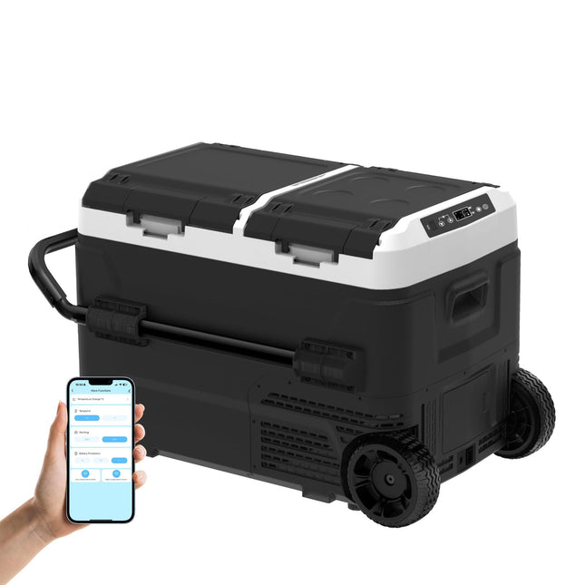 42L/ 44.4QT Portable Car Compressor Refrigerator Dual Zone 12 Volt with APP control