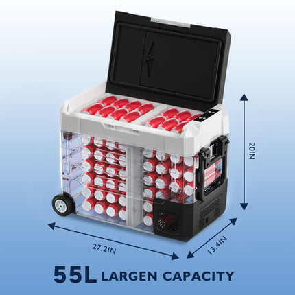 55L/58QT Portable Car Compressor Refrigerator 12 Volt with APP control