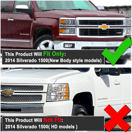 Headlight Assembly for 2014 2015 Silverado Clear Pair