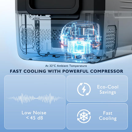 45L/47QT Portable Car Compressor Refrigerator 12 Volt with APP control