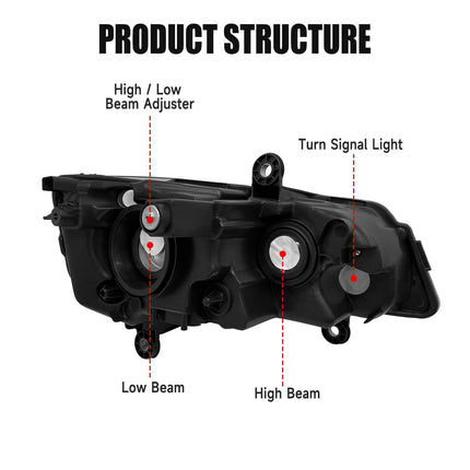 Headlight Assembly for 2011-2020 Dodge Grand Caravan / 08-16 Chrysler Town & Country