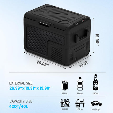 40L/36QT Portable Car Compressor Refrigerator 12 Volt