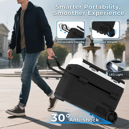 50L / 52.8QT Portable Car Compressor Refrigerator Dual Zone 12 Volt with APP control