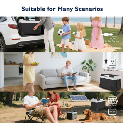 60L / 63.4QT Portable Car Compressor Refrigerator Dual Zone 12 Volt with APP control